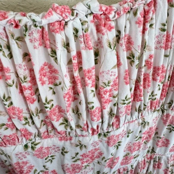 Altar'd State Pink Floral Tier Carlee Mini Dress Smocked Cottage Core Size Small - Picture 4 of 9